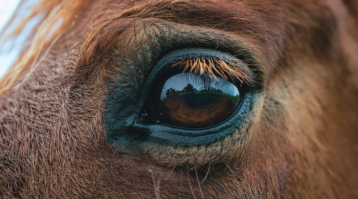 Un regard de cheval au Activités équestres La Jembertie, Grignols