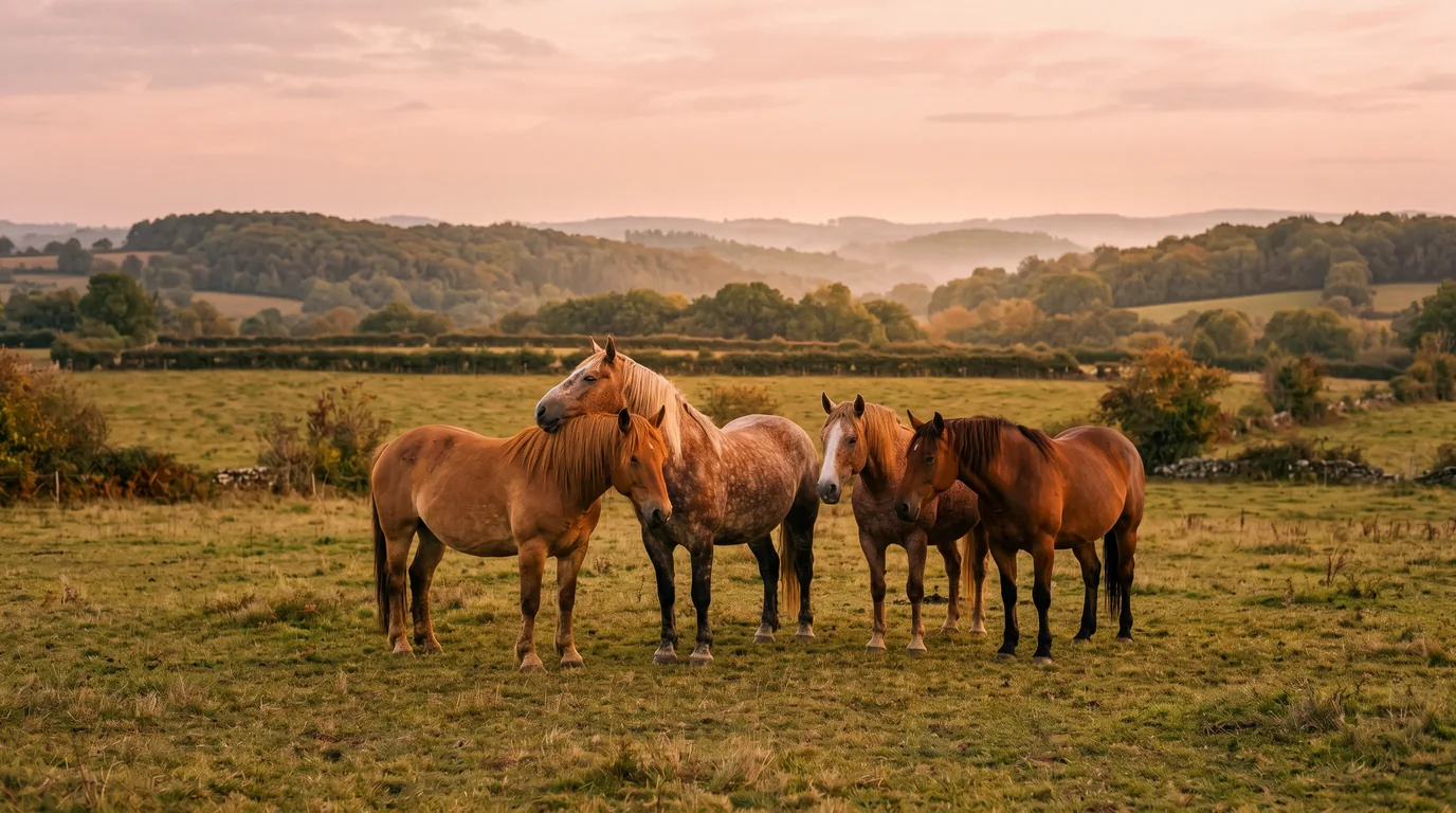 Les chevaux du Activités équestres La Jembertie en liberté, Dordogne